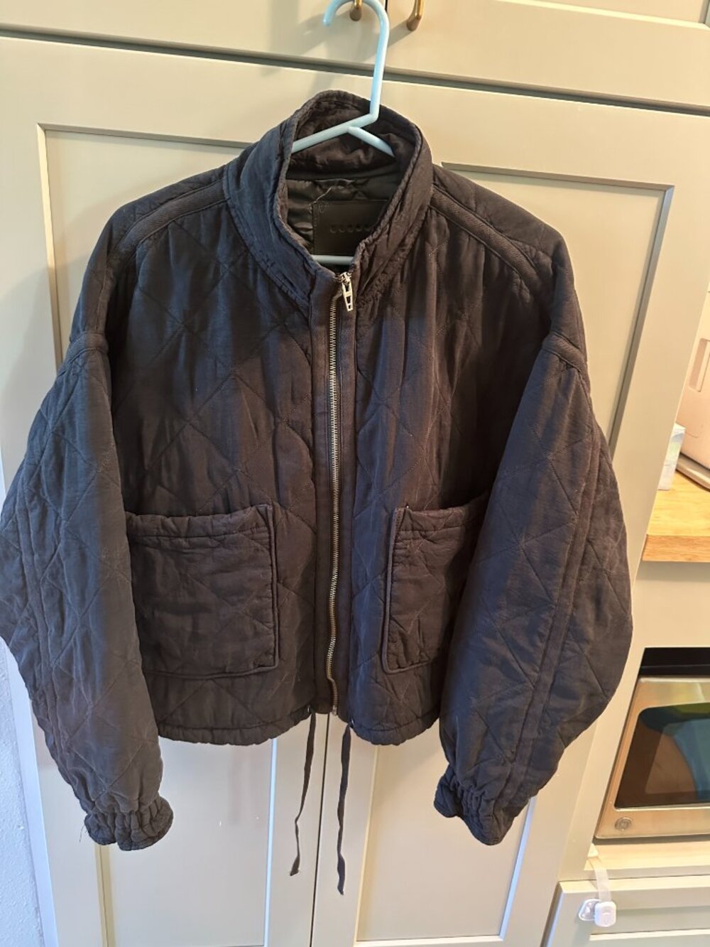 Dark Grey Quilted Lightweight Jacket Blank NYC